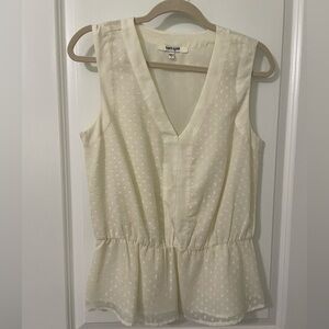 Daniel Rainn Cream Peplum Blouse Sleeveless